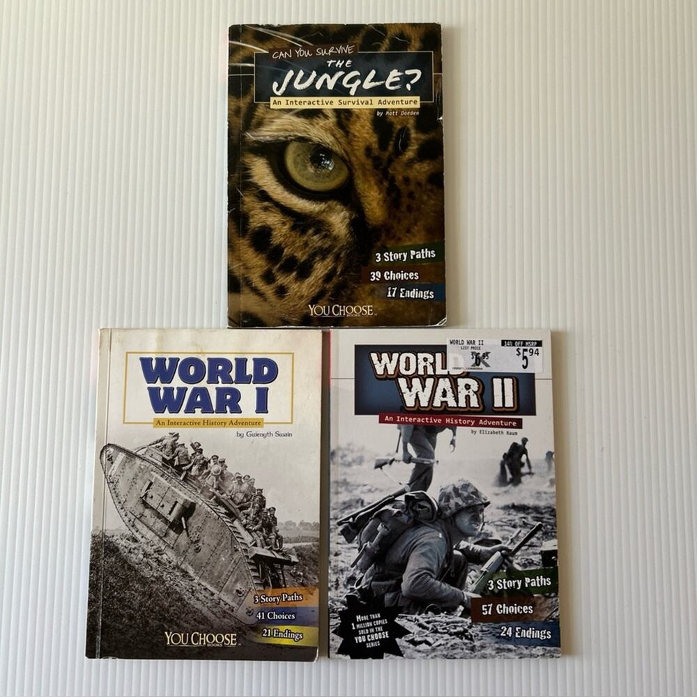 You Choose PB Books Lot Adventure Readers History Jungle WW1 WW2 Pick Path CYOA